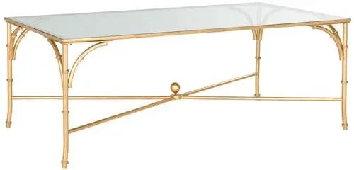 Maurice Glass Coffee Table in Gold - The Mayfair Hall