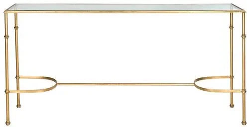 Lucille Glass Console Table in Gold - The Mayfair Hall