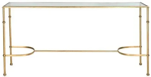 Lucille Glass Console Table in Gold - The Mayfair Hall