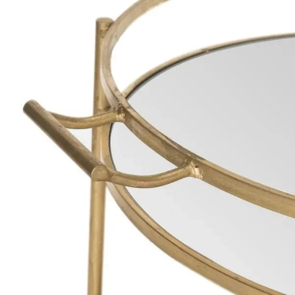 Lavinia Iron Bar Cart in Gold with Mirrored Glass - The Mayfair Hall