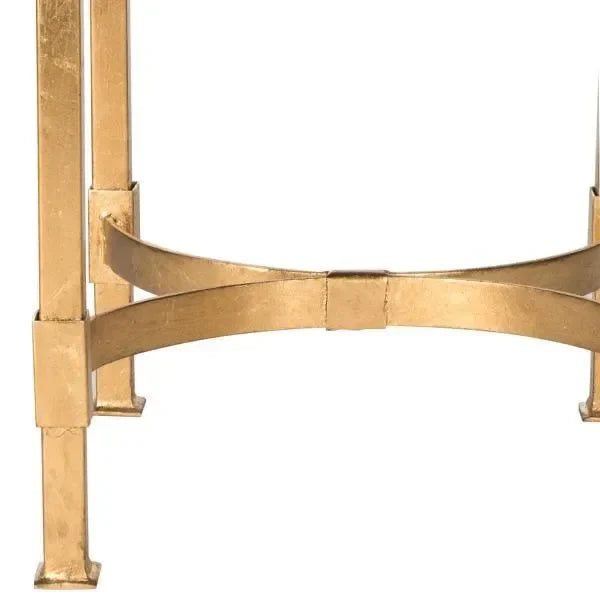 Safavieh Halyn Antique Gold Leaf Mirror Top End Table