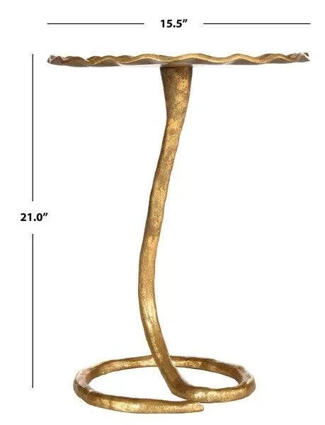 Safavieh Justina Sculptural Gold Leaf Side Table