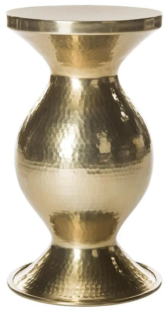 Janus Metal Hammered End Table in Antique Brass - The Mayfair Hall