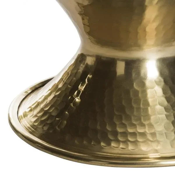Janus Metal Hammered End Table in Antique Brass - The Mayfair Hall