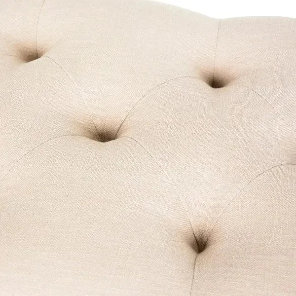 Rocha Rubberwood Tufted Bench in Beige - The Mayfair Hall