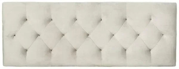 Rocha Rubberwood Tufted Bench in Gray - The Mayfair Hall