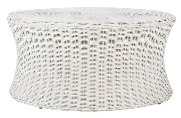 Ruxton Rattan Coffee Table in White - The Mayfair Hall