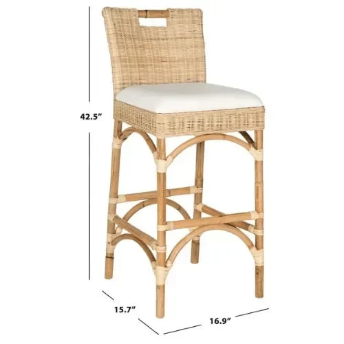 Fremont Rattan Bar Stool in Natural - The Mayfair Hall