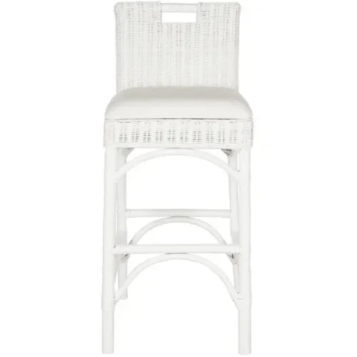 Fremont Rattan Bar Stool in White - The Mayfair Hall