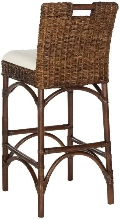Fremont Rattan Bar Stool in Brown - The Mayfair Hall