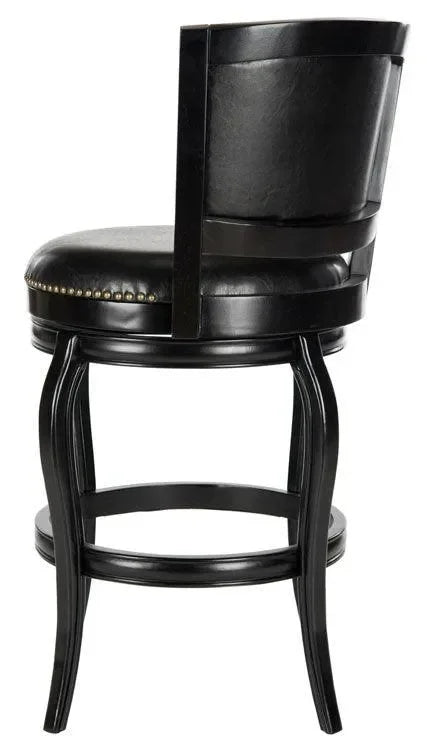 Pasquale Rubberwood Bar Stool in Black - The Mayfair Hall