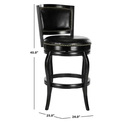 Pasquale Rubberwood Bar Stool in Black - The Mayfair Hall