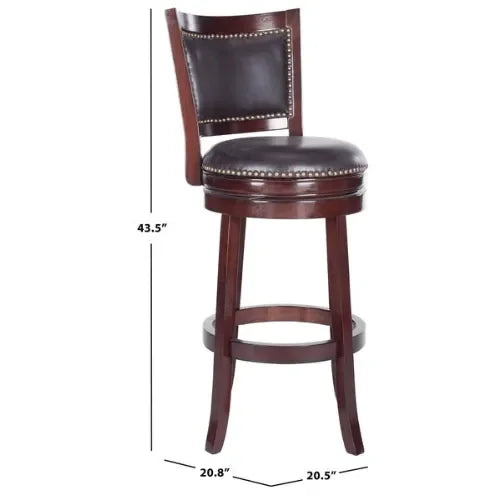 Lazzaro Rubberwood Swivel Bar Stool in Sierra Brown - The Mayfair Hall
