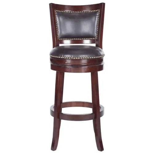 Lazzaro Rubberwood Swivel Bar Stool in Sierra Brown - The Mayfair Hall