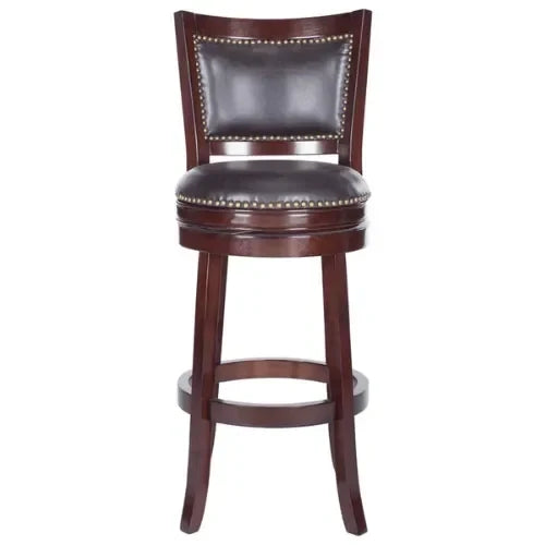Lazzaro Rubberwood Swivel Bar Stool in Sierra Brown - The Mayfair Hall