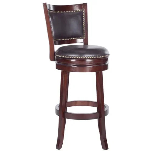Lazzaro Rubberwood Swivel Bar Stool in Sierra Brown - The Mayfair Hall