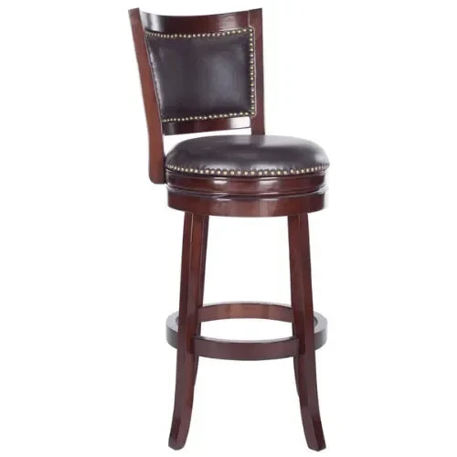 Lazzaro Rubberwood Swivel Bar Stool in Sierra Brown - The Mayfair Hall