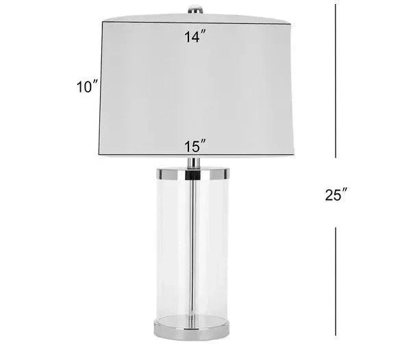Jeanie Glass Cylinder Lamp in White (Set of 2) - The Mayfair Hall
