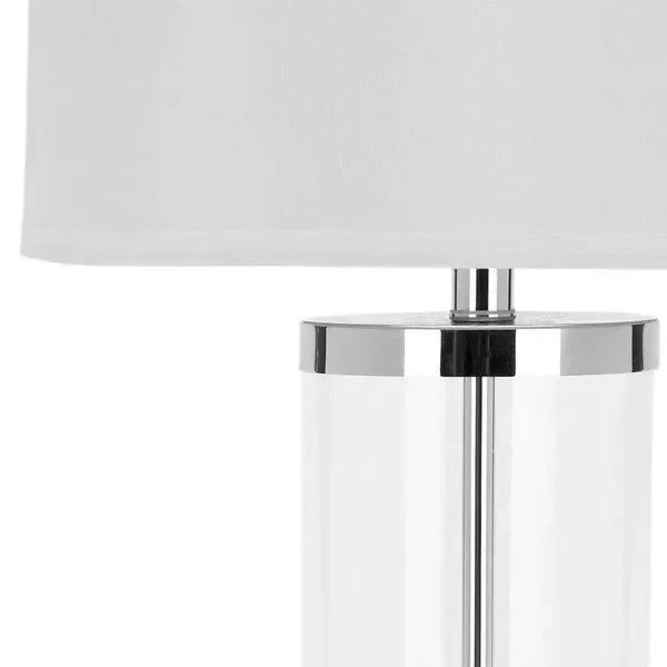 Jeanie Glass Cylinder Lamp in White (Set of 2) - The Mayfair Hall