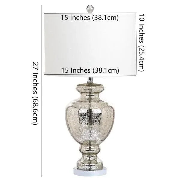 Morocco Mercury Glass Table Lamp in Silver (Set of 2) - The Mayfair Hall
