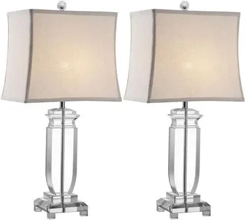Olympia Crystal Table Lamp in Off-white (Set of 2) - The Mayfair Hall