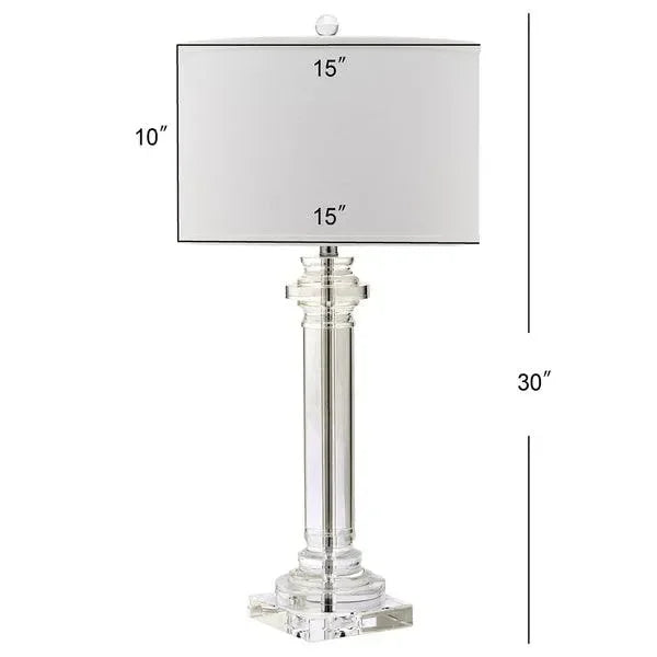 Nina Crystal Column Table Lamp in White - The Mayfair Hall