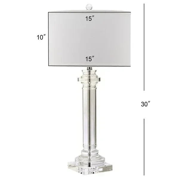 Nina Crystal Column Table Lamp in White - The Mayfair Hall