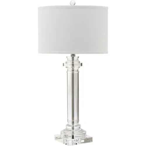 Nina Crystal Column Table Lamp in White - The Mayfair Hall