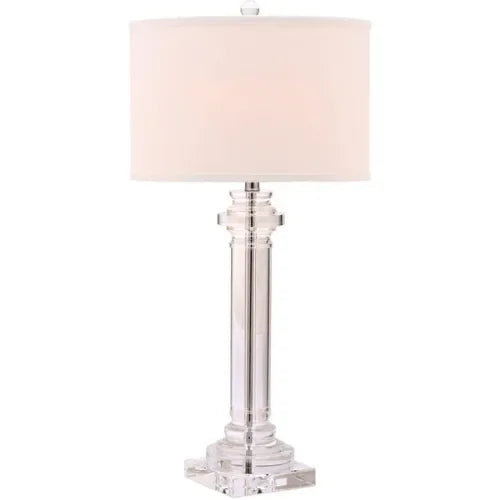 Nina Crystal Column Table Lamp in White - The Mayfair Hall
