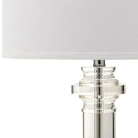 Nina Crystal Column Table Lamp in White - The Mayfair Hall