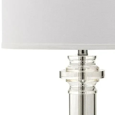 Nina Crystal Column Table Lamp in White - The Mayfair Hall