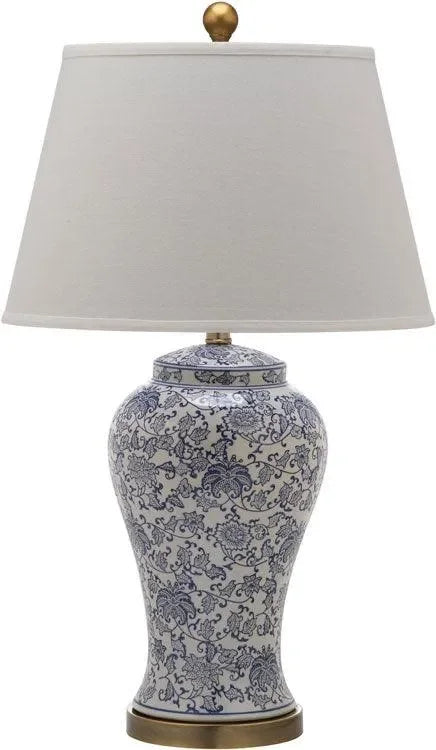 Spring Ceramic Table Lamp in Multi Floral with Linen Shade - The Mayfair Hall