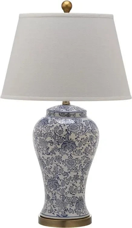 Spring Ceramic Table Lamp in Multi Floral with Linen Shade - The Mayfair Hall