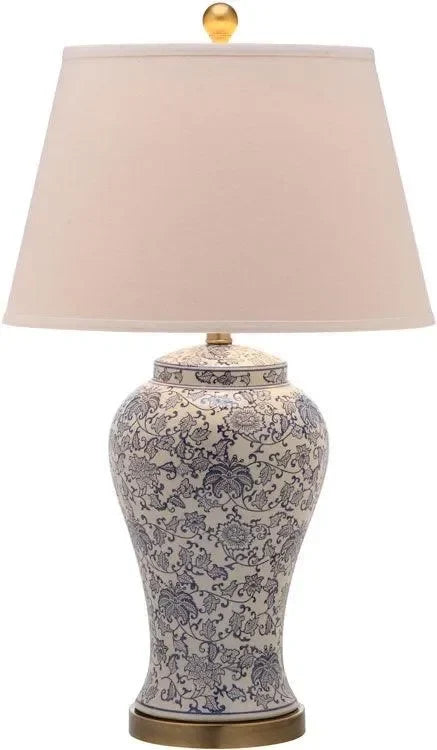 Spring Ceramic Table Lamp in Multi Floral with Linen Shade - The Mayfair Hall