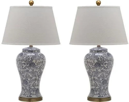 Spring Ceramic Table Lamp in Multi Floral with Linen Shade - The Mayfair Hall