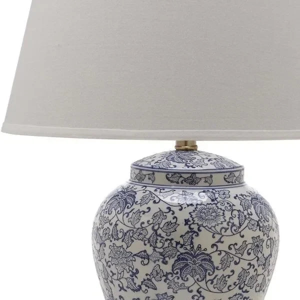Spring Ceramic Table Lamp in Multi Floral with Linen Shade - The Mayfair Hall