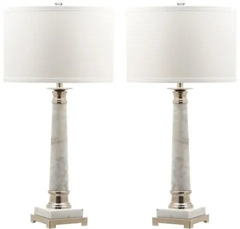 Colleen Marble Table Lamp in White (Set of 2) - The Mayfair Hall