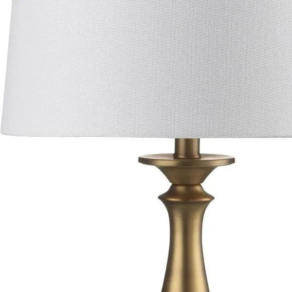 Brighton Metal Candlestick Table Lamp in Gold with White Cotton Shade (Set of 2) - The Mayfair Hall