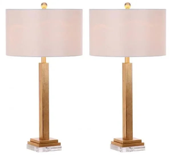 Perri Metal Table Lamp in Gold (Set of 2) - The Mayfair Hall