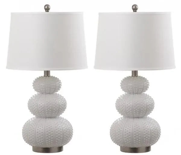 Rita Resin Table Lamp in White (Set of 2) - The Mayfair Hall