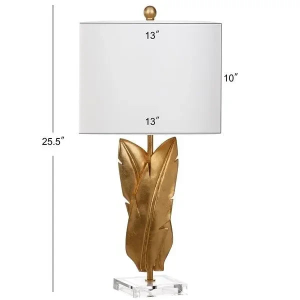 Aerin Resin Table Lamp in Gold with Leaf Design (Set of 2) - The Mayfair Hall