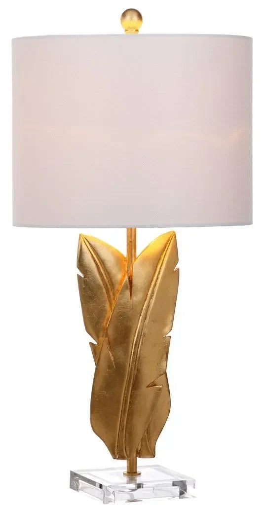 Aerin Resin Table Lamp in Gold with Leaf Design (Set of 2) - The Mayfair Hall