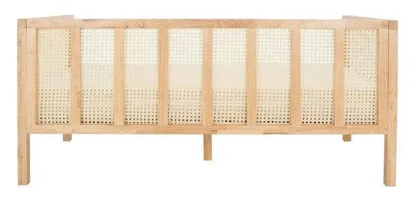 Dune Rubber Wood Sofa Bed in Natural with Cushion - The Mayfair Hall