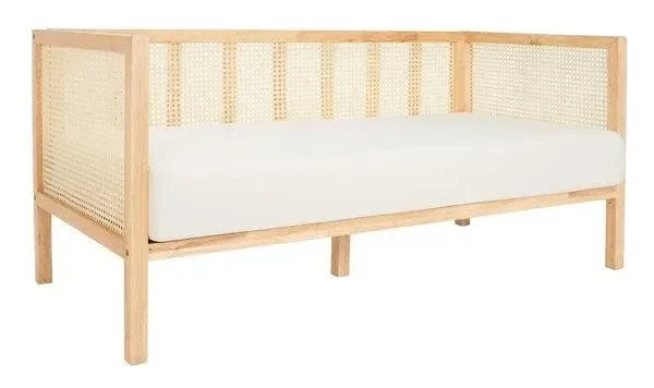 Dune Rubber Wood Sofa Bed in Natural with Cushion - The Mayfair Hall