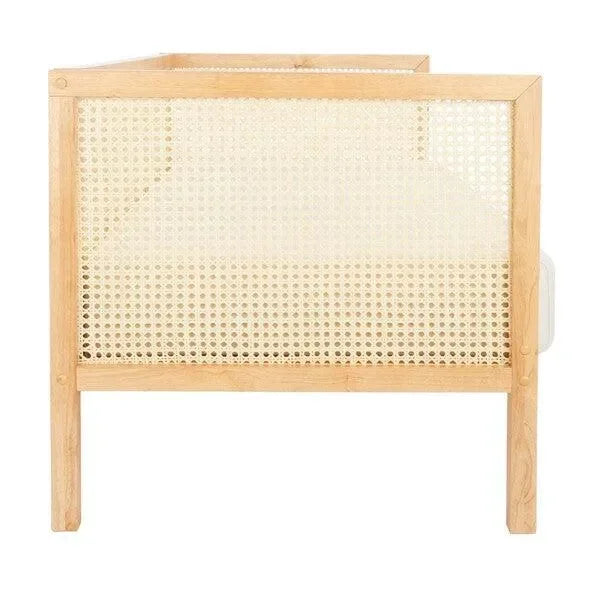 Dune Rubber Wood Sofa Bed in Natural with Cushion - The Mayfair Hall