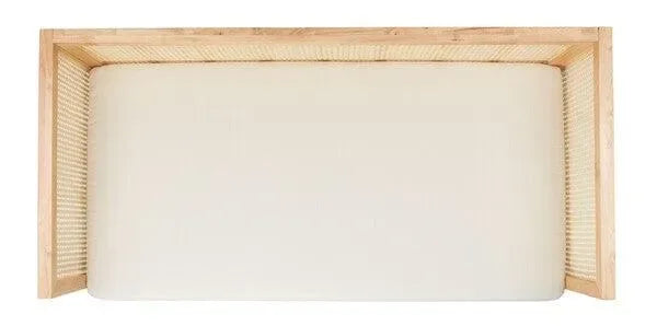 Dune Rubber Wood Sofa Bed in Natural with Cushion - The Mayfair Hall