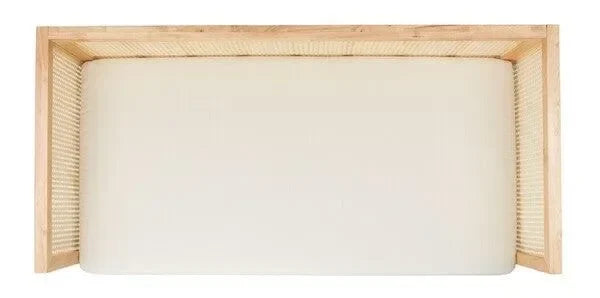 Dune Rubber Wood Sofa Bed in Natural with Cushion - The Mayfair Hall