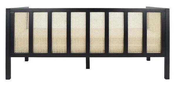Dune Rubber Wood Sofa Bed in Black with Cushion - The Mayfair Hall