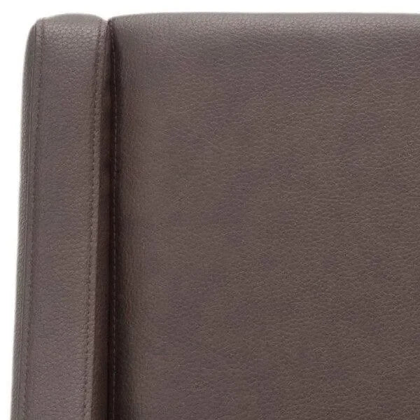 Bicast Leather Dining Chair in Brown with Sloping Arm - The Mayfair Hall