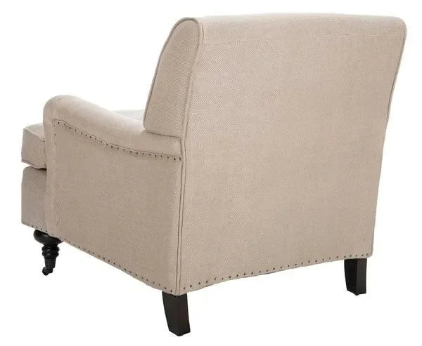 Chloe Viscose Club Chair in Antique Gold with Birch Wood Legs - The Mayfair Hall